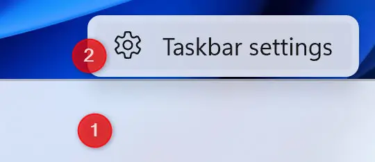 Mở Taskbar Settings